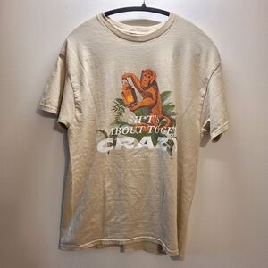 HBO The White Lotus "Sh*ts About To Get Crazy Monkey Cream Tshirt - L